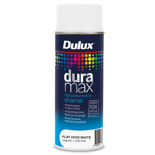 Dulux Duramax Flat Vivid White (wit matt) - spuitbus 400ml