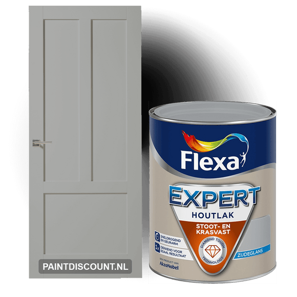Flexa Expert houtlak binnen Grijsblauw zijdeglans 750ml