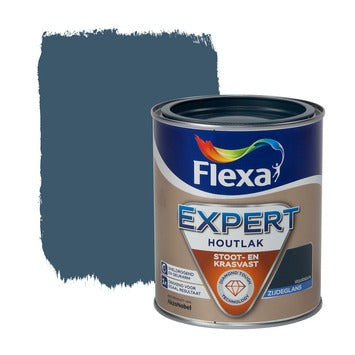 Flexa expert houtlak binnen Staalblauw zijdeglans 750ml
