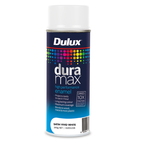 Dulux Duramax Satin White (wit zijdeglans) - spuitbus 400ml