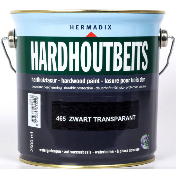Hermadix Hardhoutbeits 465 zwart transparant 2,5L