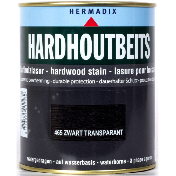 Hermadix Hardhoutbeits 465 zwart transparant 750ml